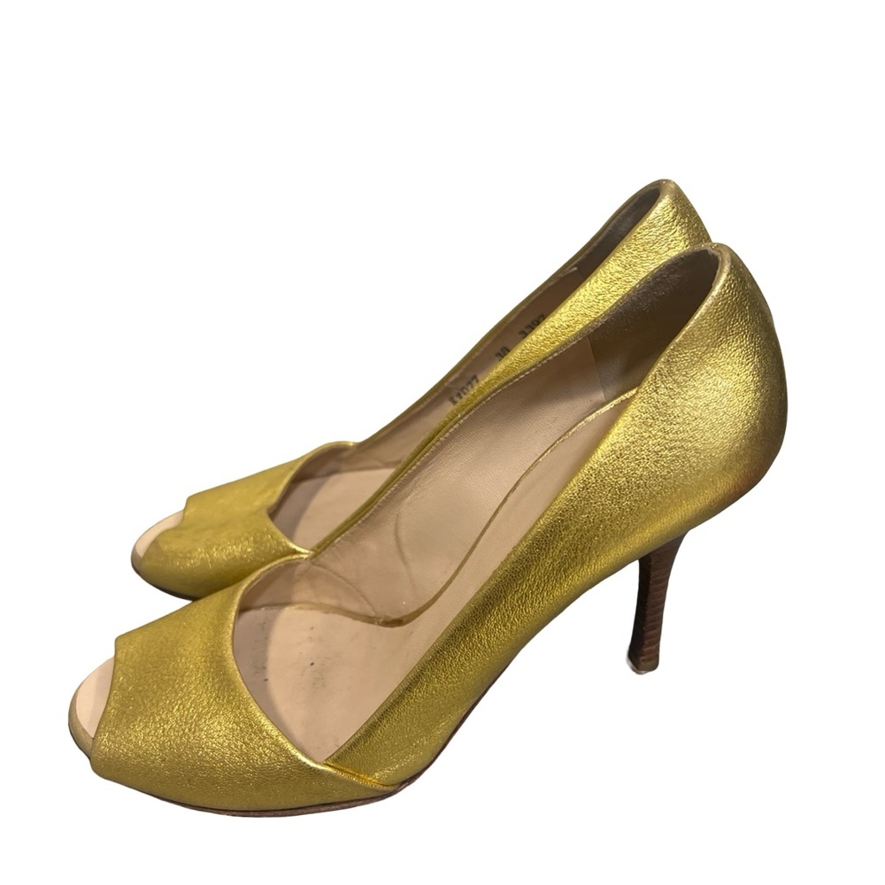 Giuseppe Zanotti Gold Peep-Toe  38 7.5